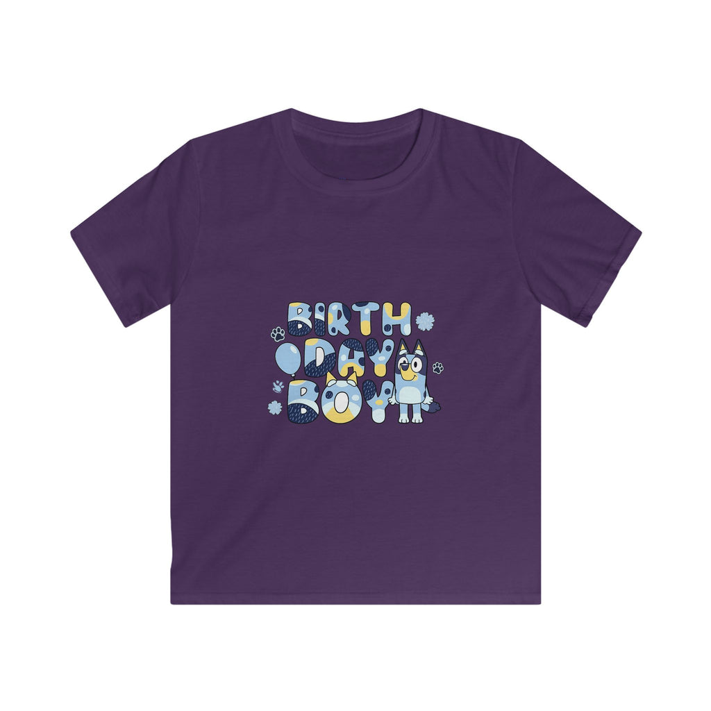 Kids Tee — Cute Blue "Birthday Boy" Bubble Letter Shirt
