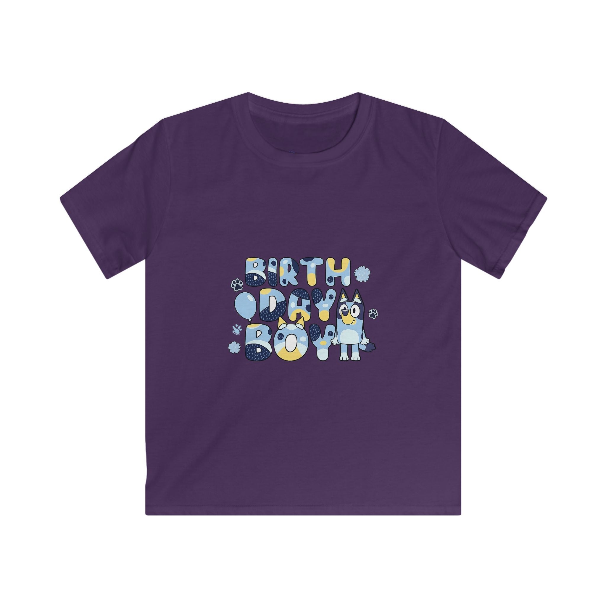 Kids Tee — Cute Blue "Birthday Boy" Bubble Letter Shirt