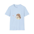 Kawaii Girl Blowing Hearts T-Shirt — Cute Anime Graphic Tee