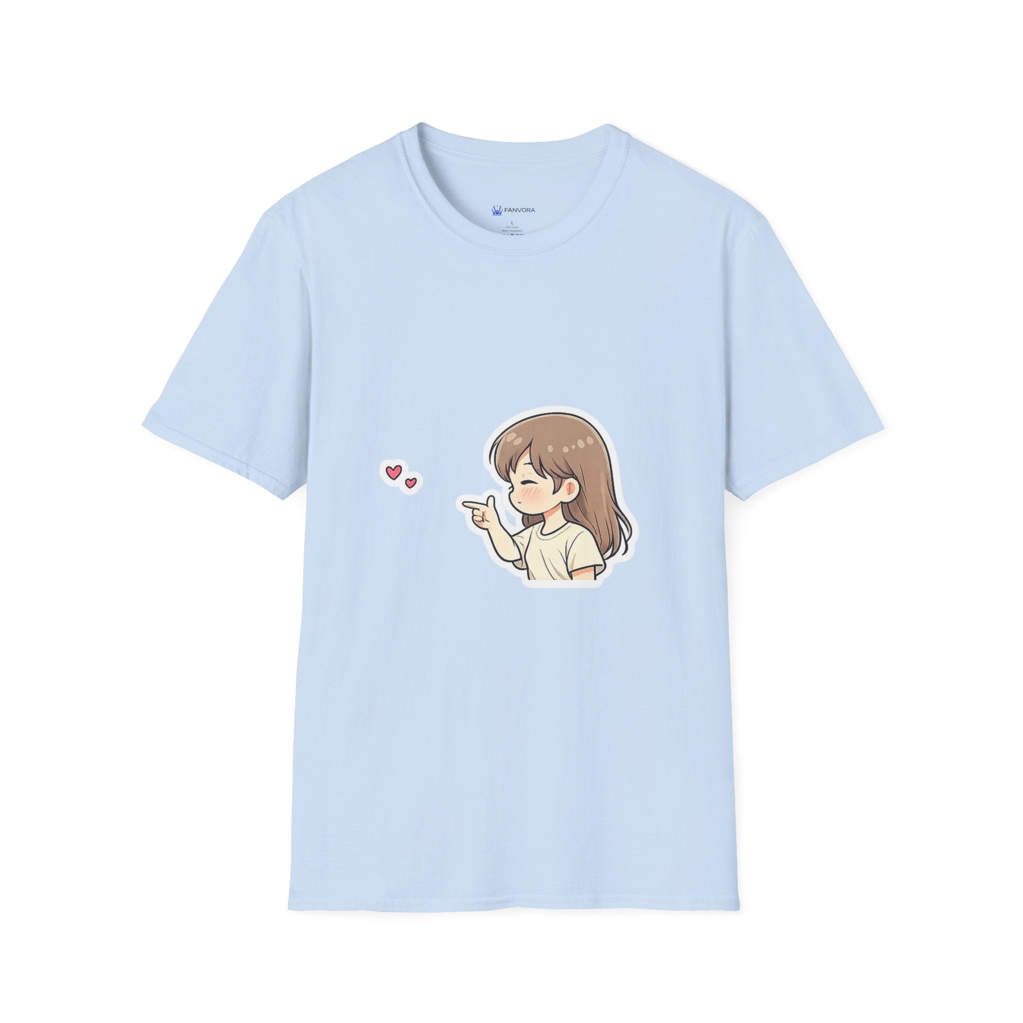 Kawaii Girl Blowing Hearts T-Shirt — Cute Anime Graphic Tee