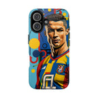 Portugal  legend Pop Art Tough Phone Case — Colorful Soccer Legend Protective Cover.
