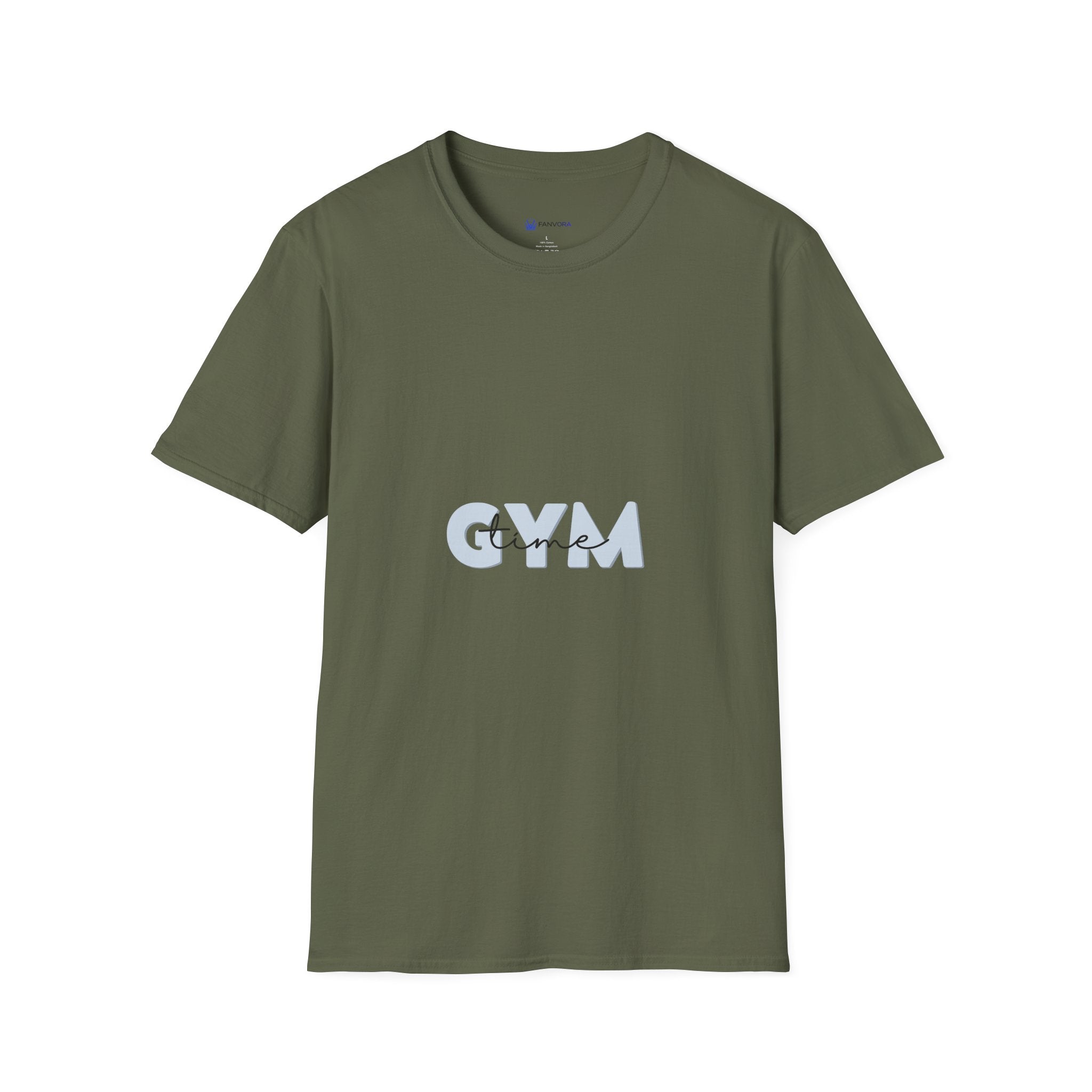 Gym Vibes T‑Shirt — Minimal Light Blue 'GYM' Graphic Tee