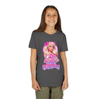 Youth Tee — "Barbie Happy Birthday" Pink Birthday Graphic Shirt