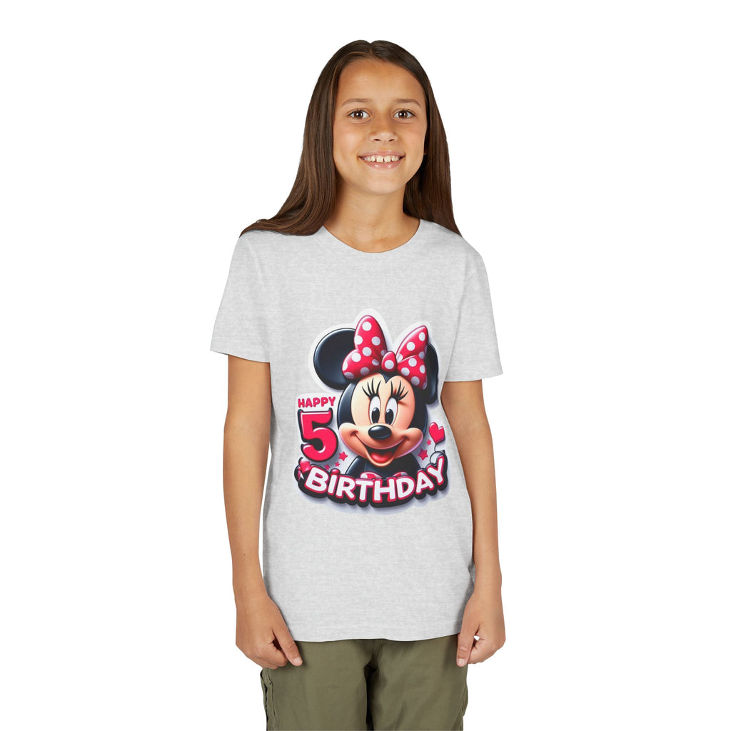 Minnie Mouse Happy 5th Birthday Youth Tee