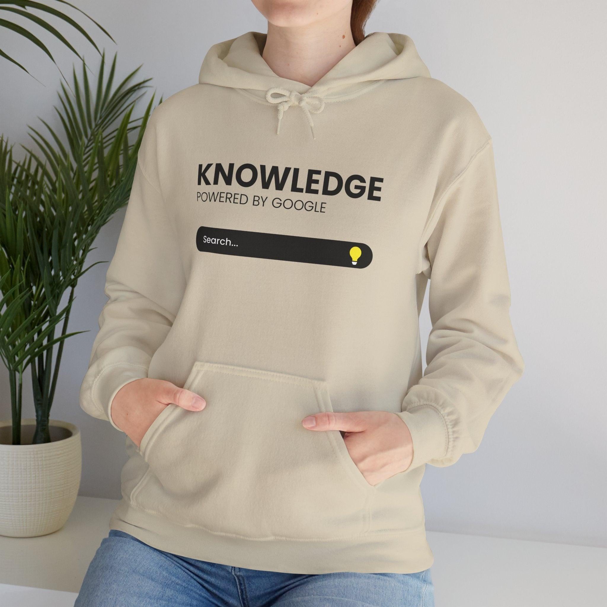 Knowledge Search Hoodie — "Knowledge Powered by Google" Pullover.