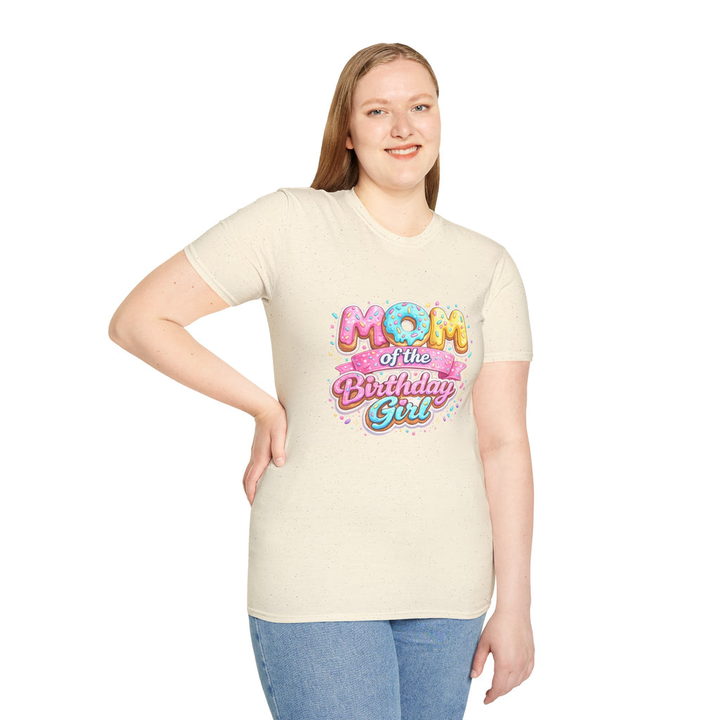 Unisex Softstyle T-Shirt "mom of the birthday girl"