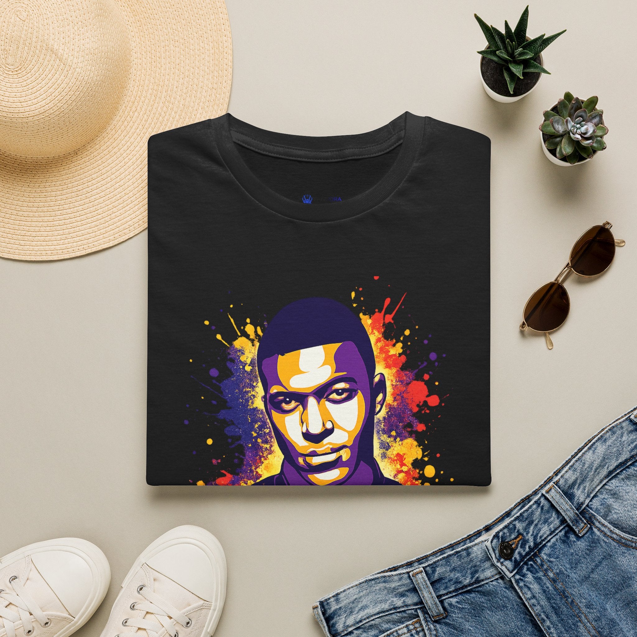 France legend Graphic T-Shirt — Vibrant Splash Portrait Soccer Fan Tee