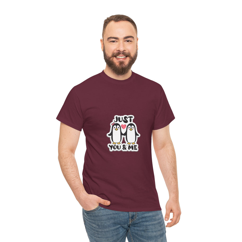 Just You & Me Penguin Tee — Cute Couples Graphic T-Shirt