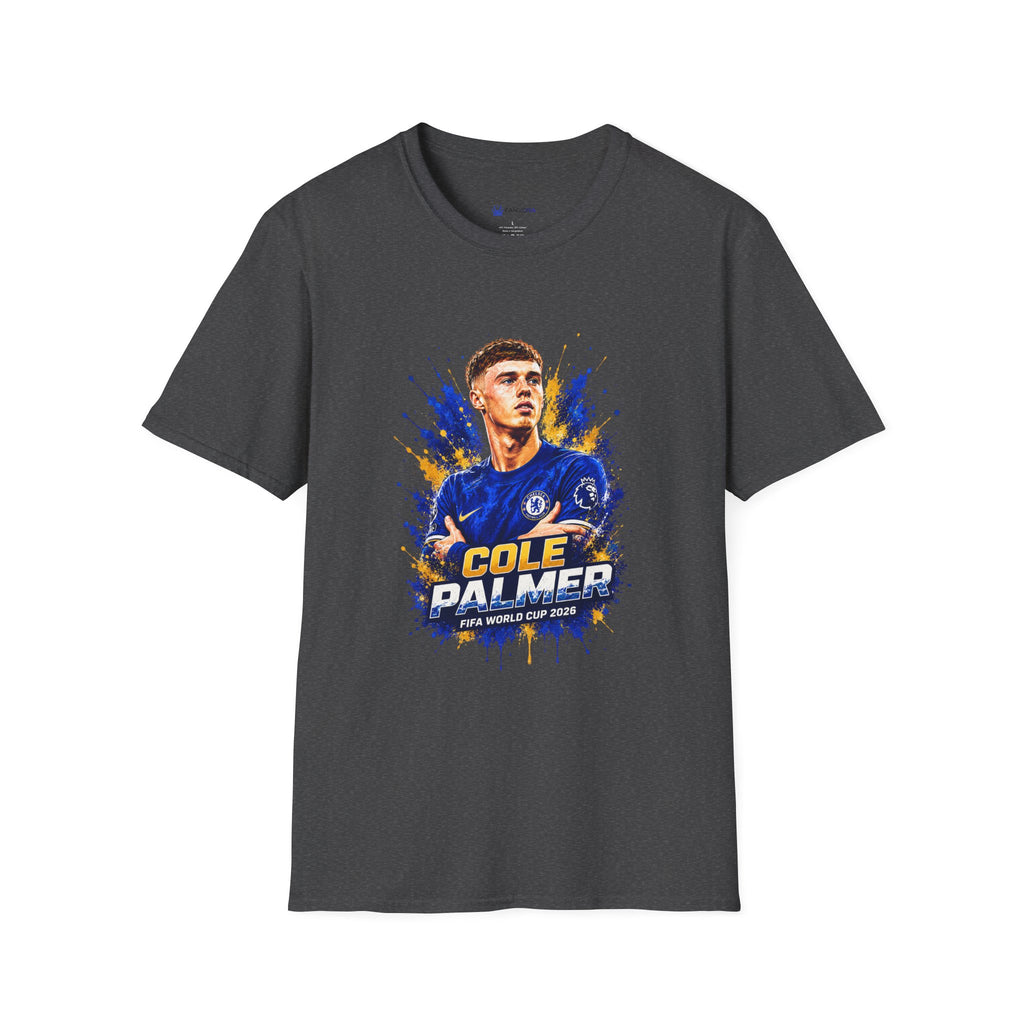 Soccer Player Graphic T-Shirt — 'England Legend' Blue Splash Design