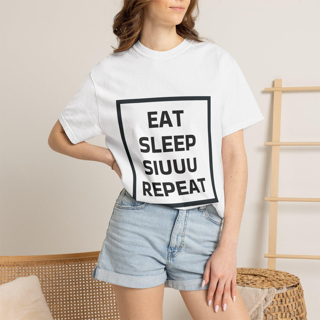 Unisex CR7 Fans Siuuu T-Shirt — Eat Sleep Siuuu Repeat Graphic Tee.