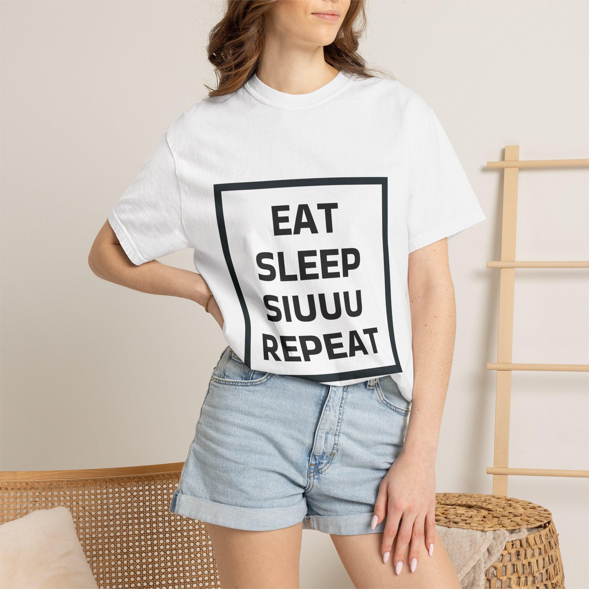 Unisex CR7 Fans Siuuu T-Shirt — Eat Sleep Siuuu Repeat Graphic Tee.