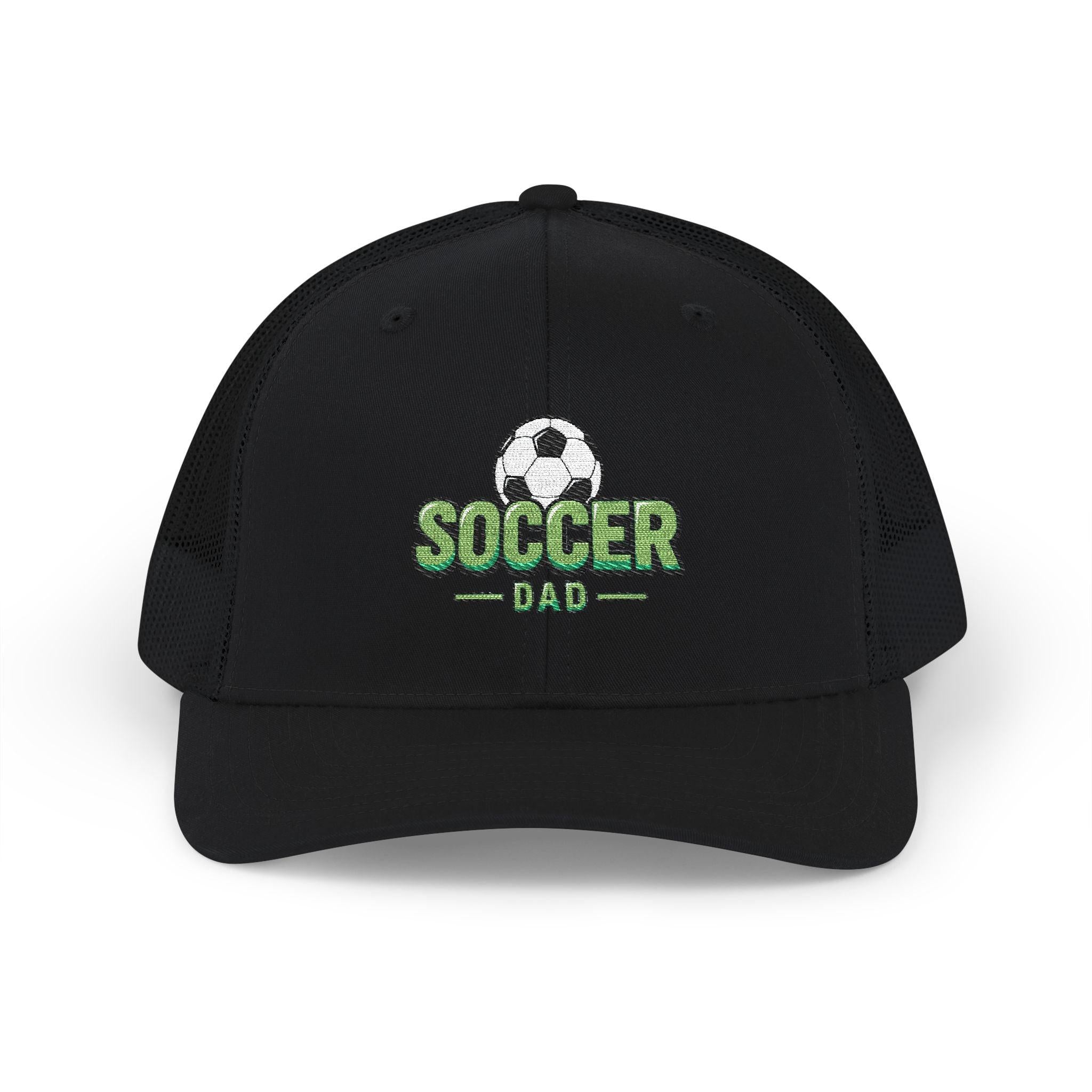 Soccer Dad Trucker cap– Embroidered Ball Design Snapback Cap.