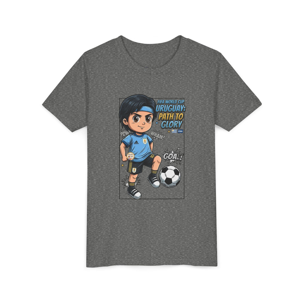 Youth Soccer Tee – Cute Cartoon Player "Ready to Score" Kids Jersey