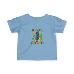 Happy 1st Birthday Infant Tee — Colorful Dino First Birthday Shirt