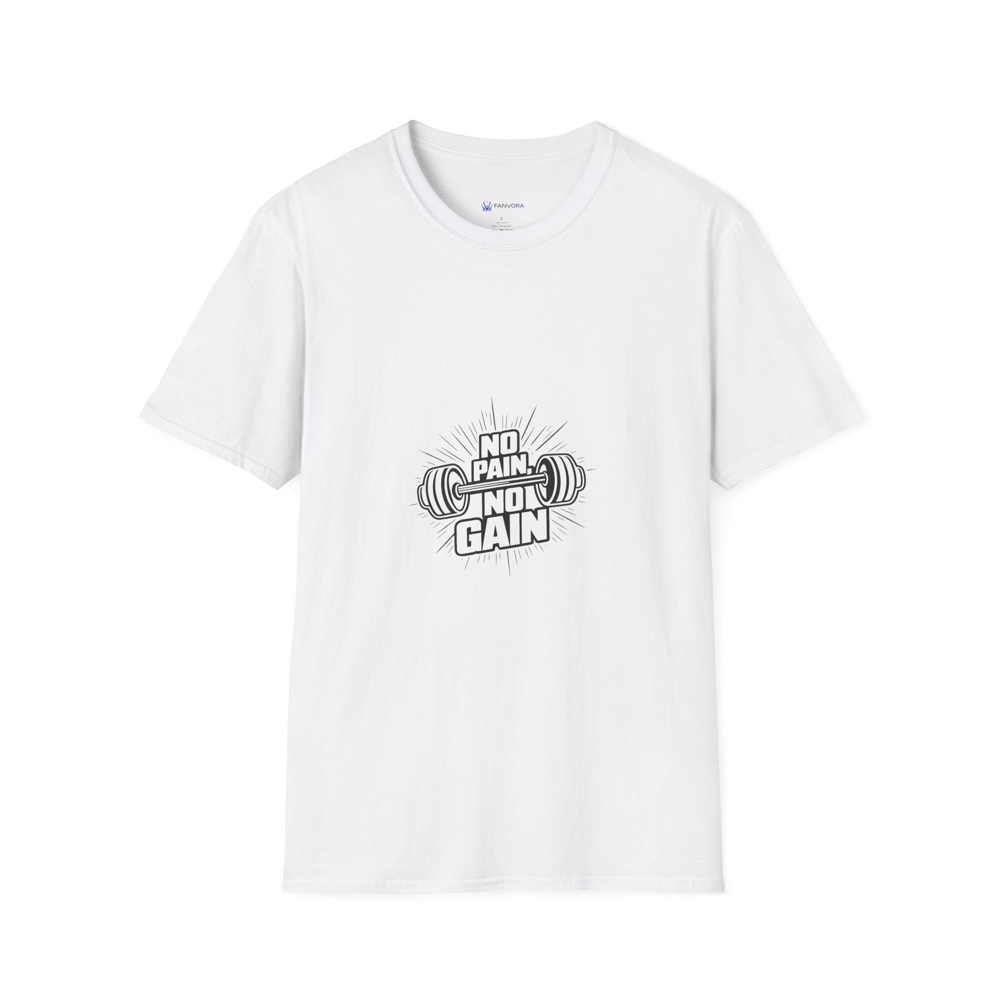 No Pain No Gain Barbell T-Shirt — Fitness Gym Workout Tee