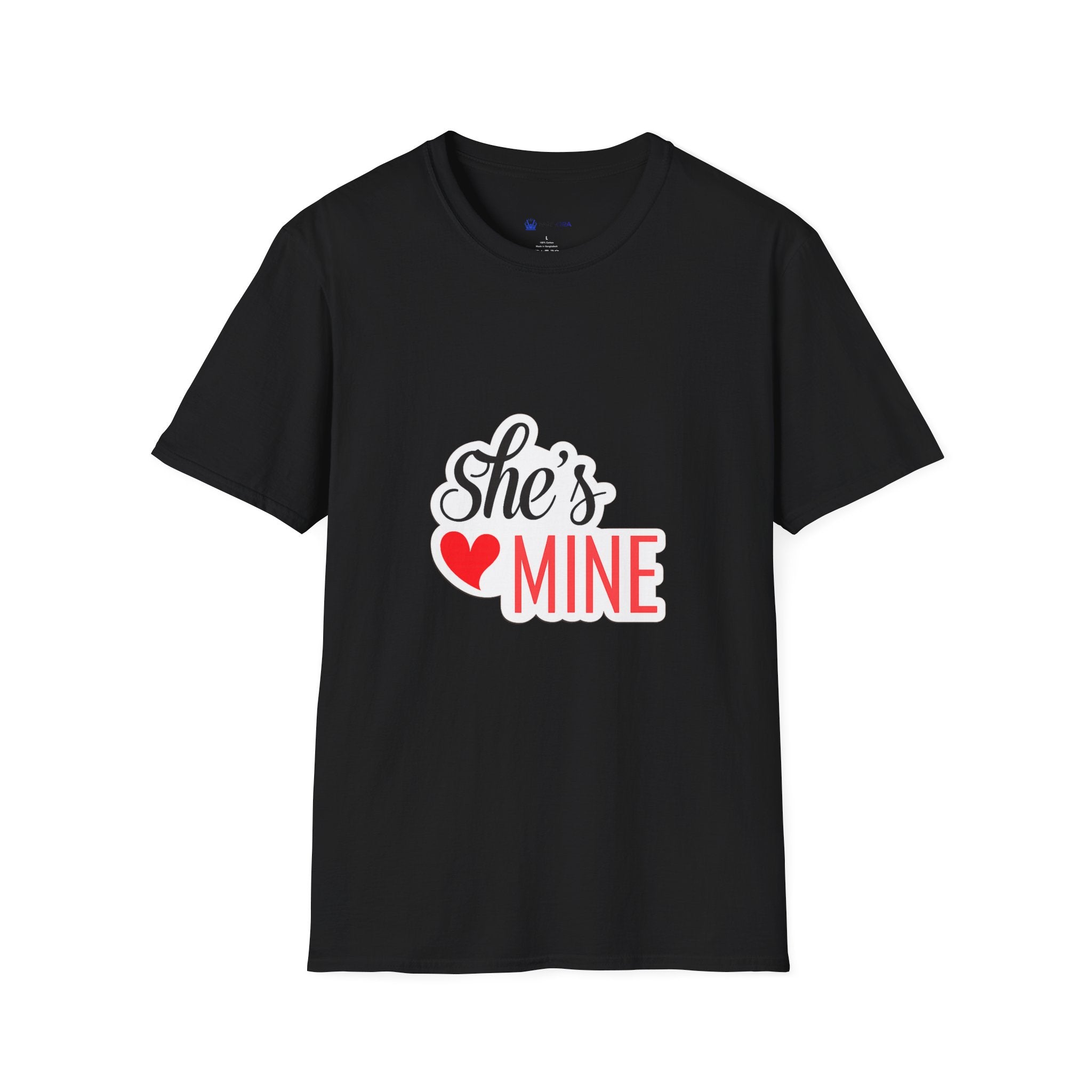She's Mine T-Shirt — Cute Couples Heart Graphic Tee