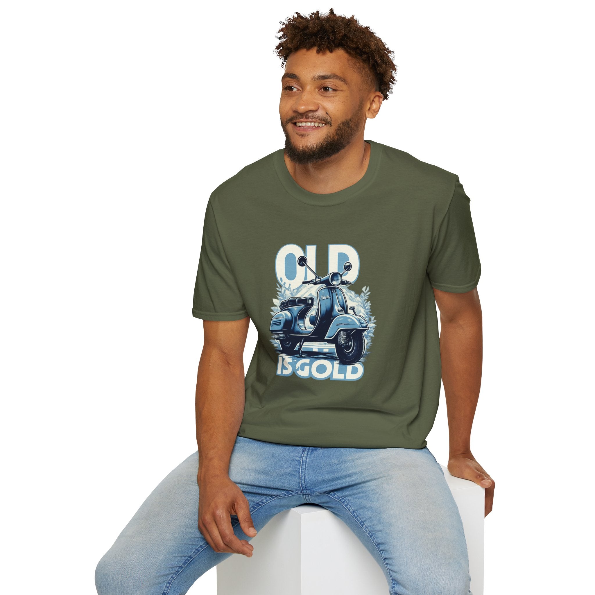 Vintage Scooter T‑Shirt — "Old Is Gold" Retro Vespa Tee