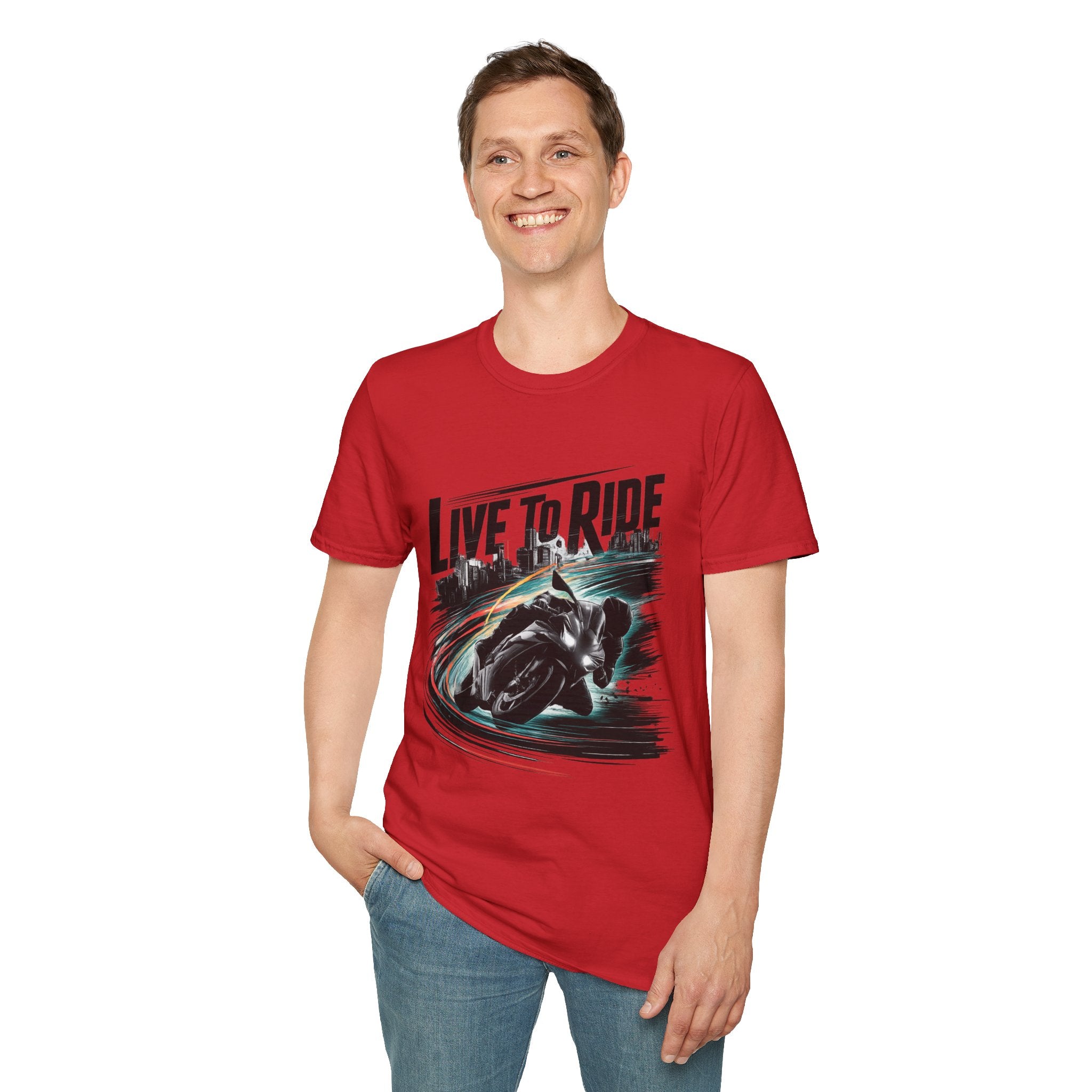 Motorcycle T‑Shirt — "Live to Ride" Racing Bike Graphic Tee