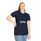 Gym Vibes T‑Shirt — Minimal Light Blue 'GYM' Graphic Tee