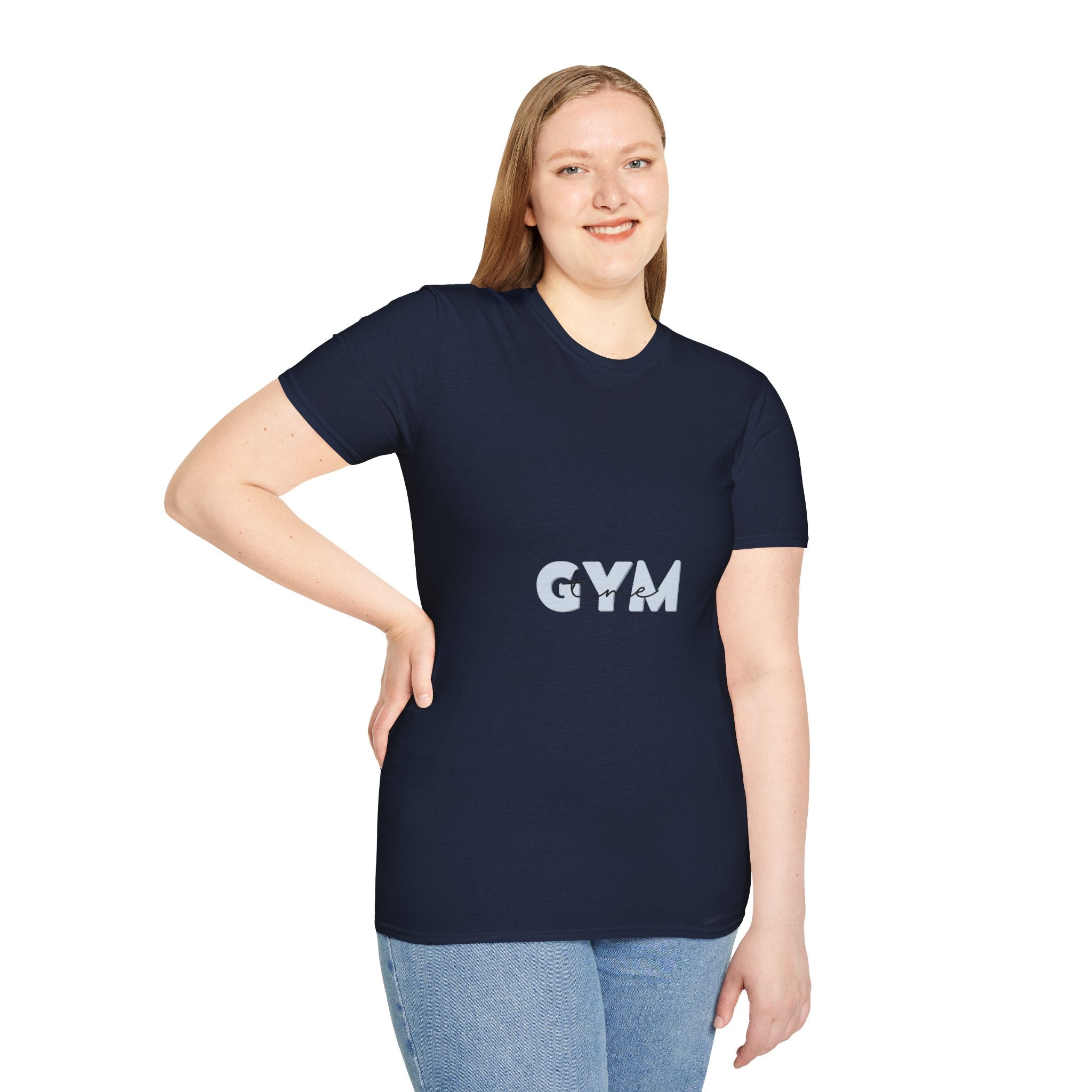 Gym Vibes T‑Shirt — Minimal Light Blue 'GYM' Graphic Tee