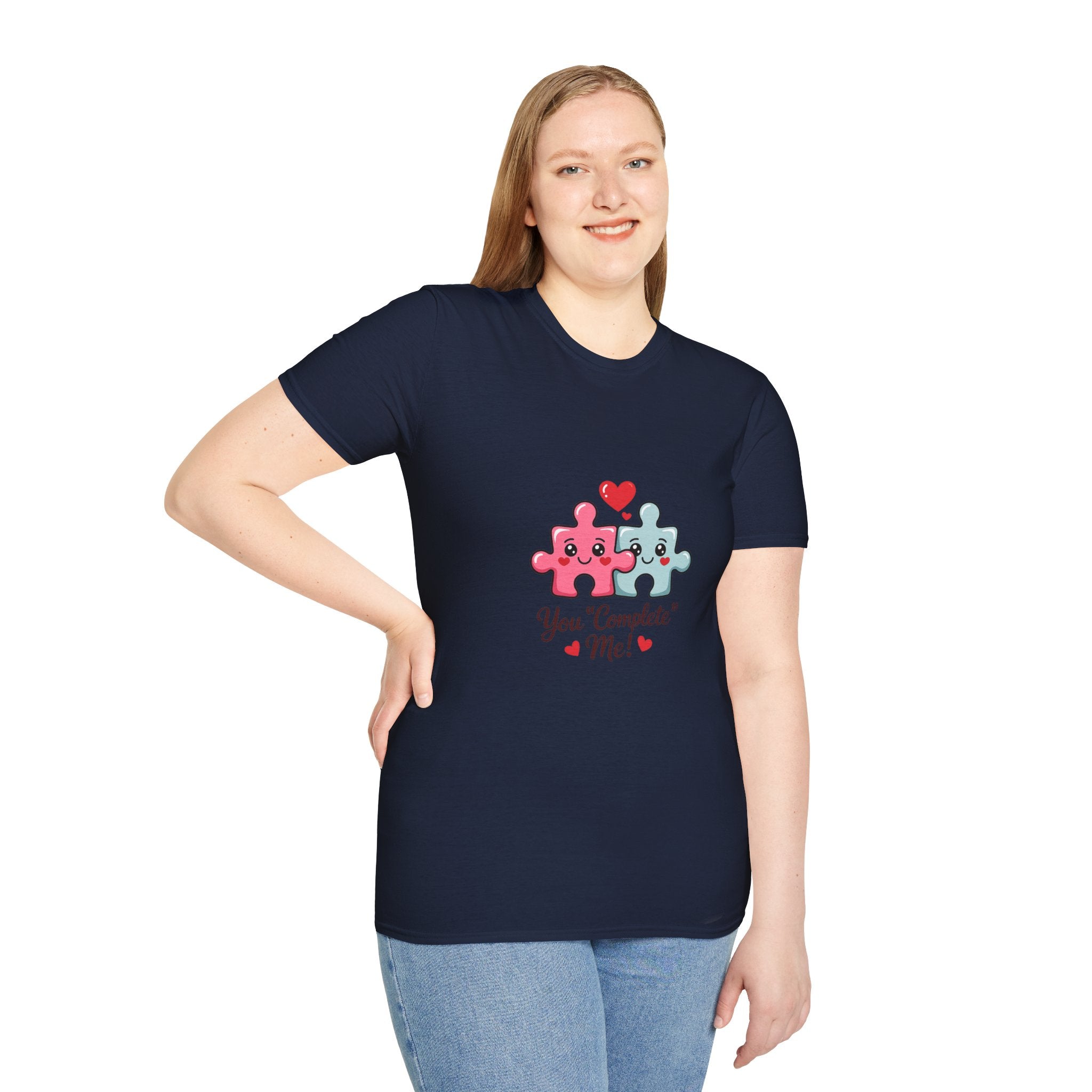 Puzzle Piece Couple T-Shirt — "You Complete Me" Cute Romantic Tee
