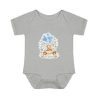 Baby Bodysuit - Blue Teddy Bear with Balloons "Happy Birthday" Infant Onesie