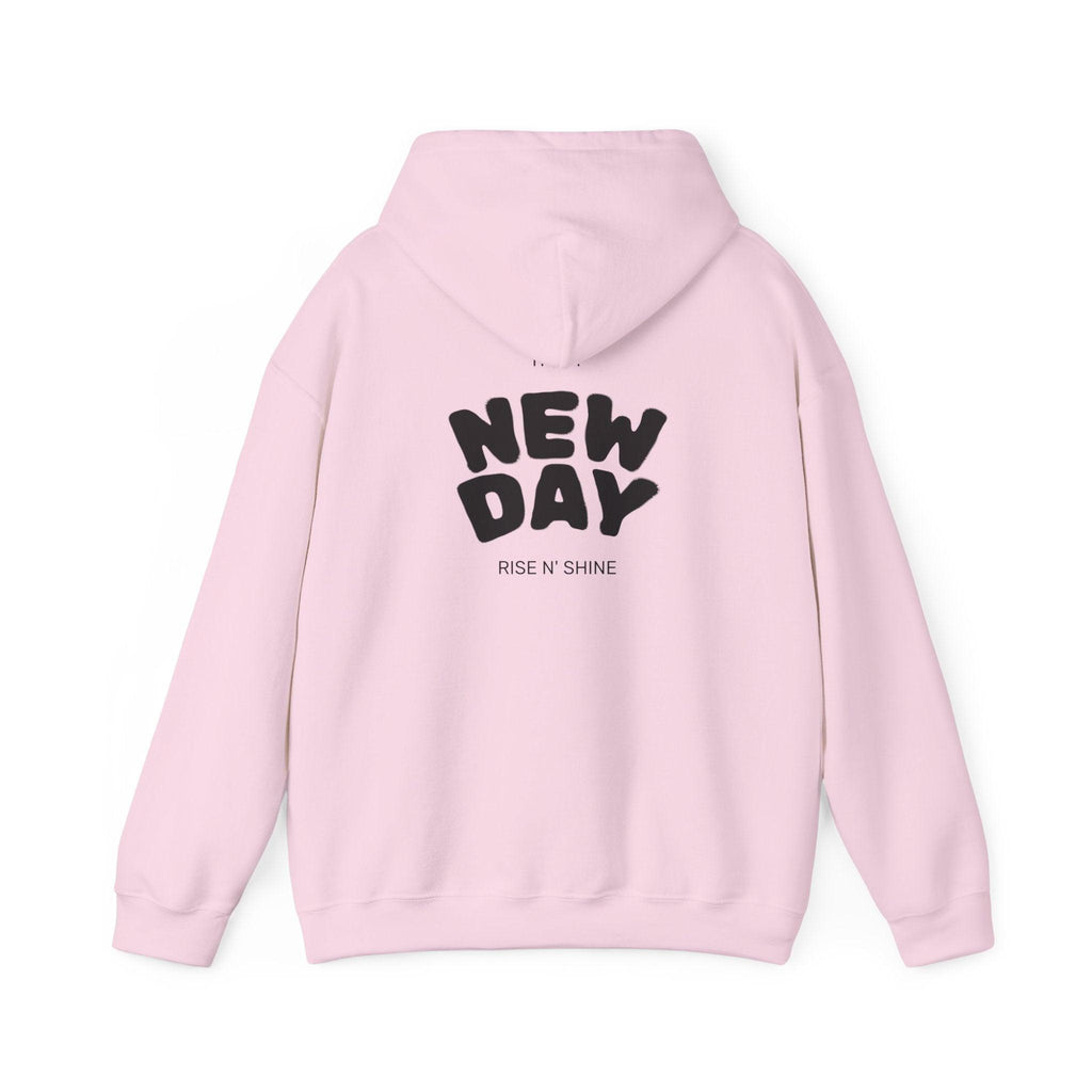 New Day Hoodie — "I'm Happy" Minimal Positive Graphic Sweatshirt.
