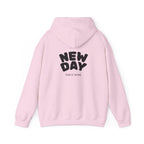 New Day Hoodie — "I'm Happy" Minimal Positive Graphic Sweatshirt.