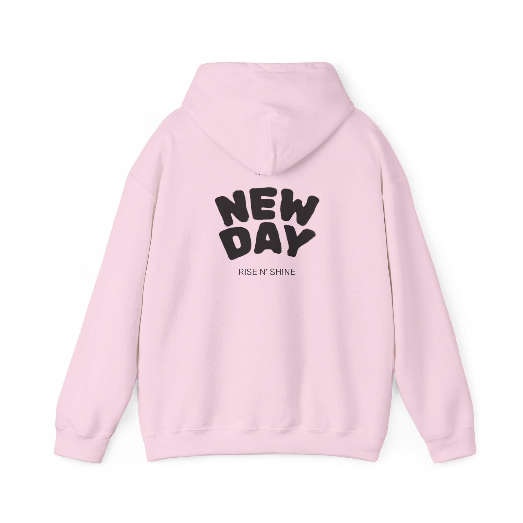 New Day Hoodie — "I'm Happy" Minimal Positive Graphic Sweatshirt.