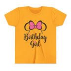 Birthday Girl Youth Tee — Pink Bow Party Shirt for Girls