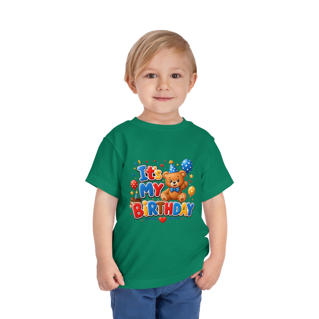 Toddler Birthday Tee — "It's My Birthday" Bear Party Shirt