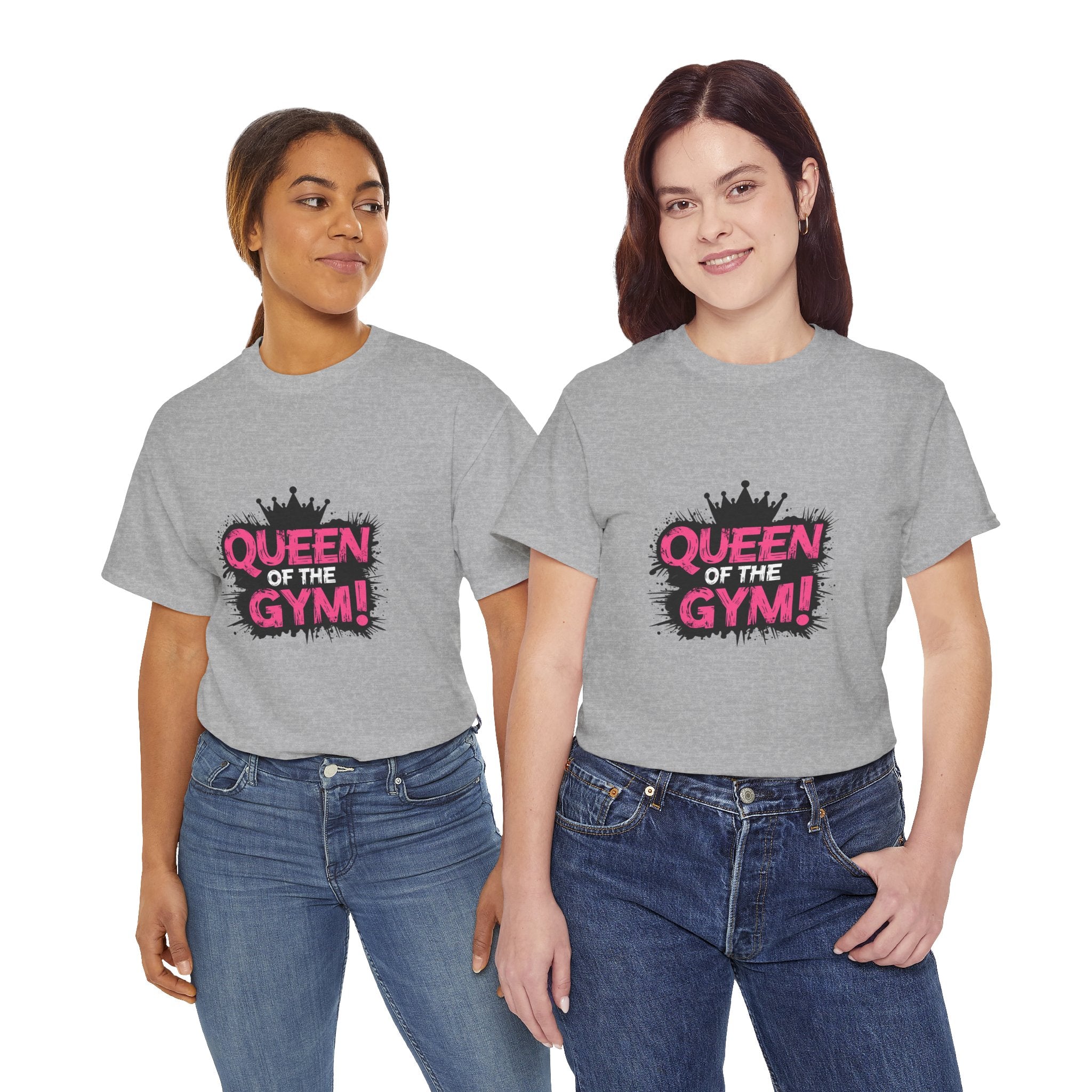 Queen of the Gym T-Shirt — Pink Crown Fitness Tee