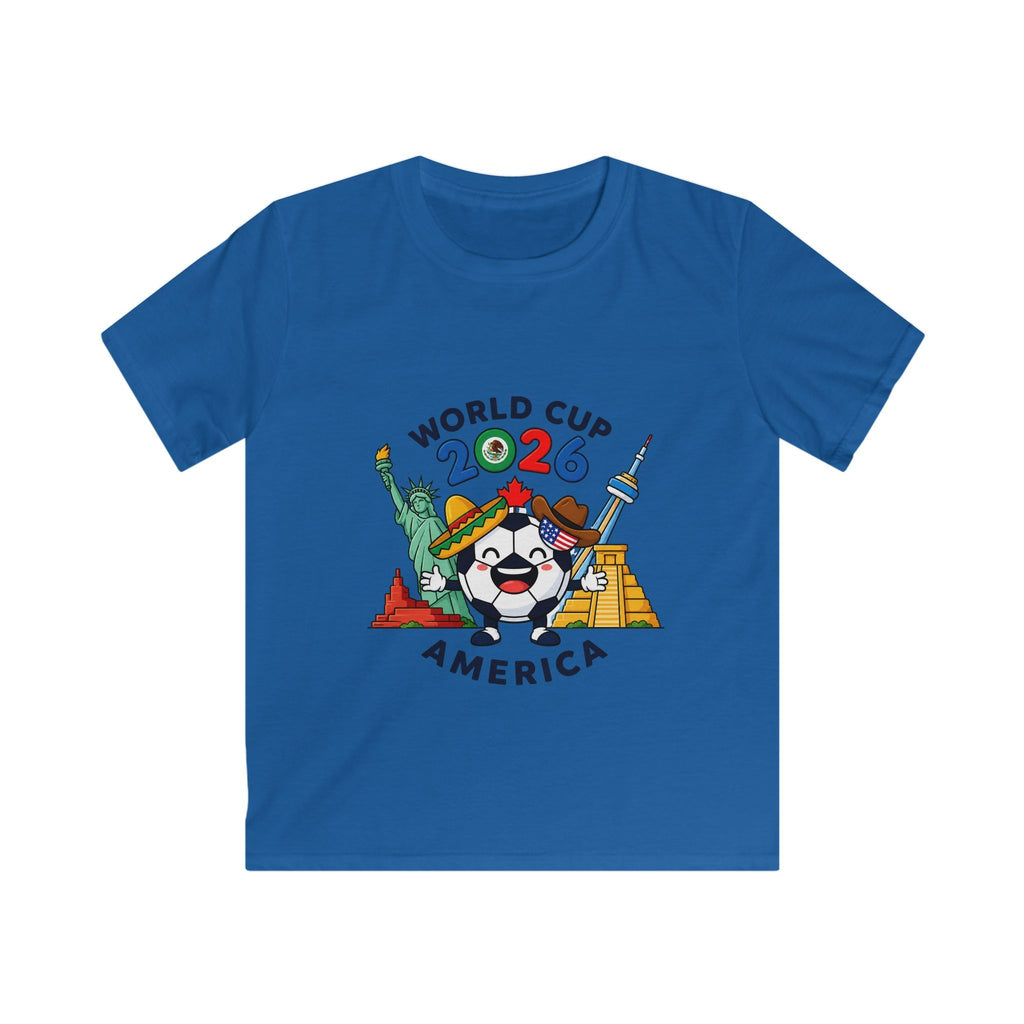 Kids Tee -  America Soccer Mascot & Landmarks