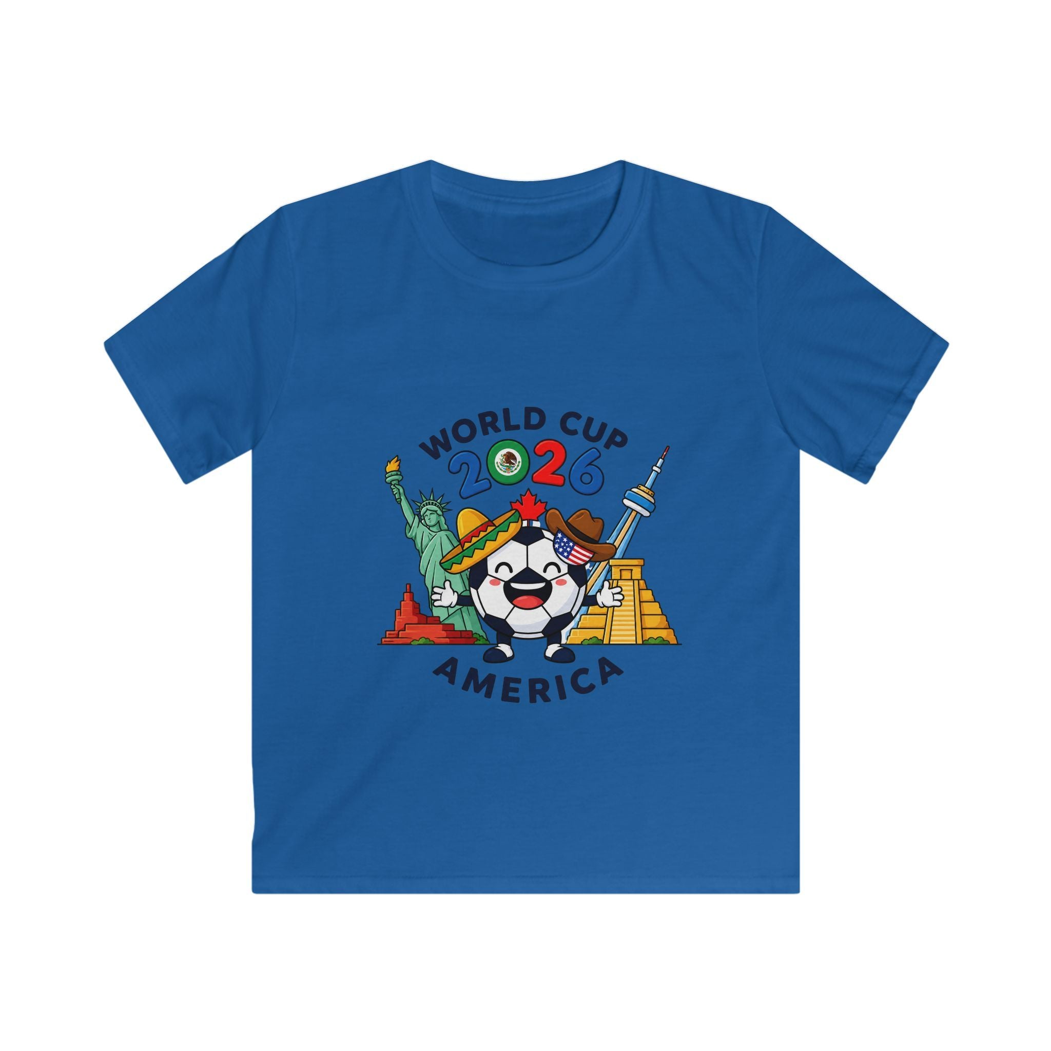Kids Tee -  America Soccer Mascot & Landmarks