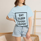 Unisex CR7 Fans Siuuu T-Shirt — Eat Sleep Siuuu Repeat Graphic Tee.