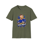 Soccer Player Graphic T-Shirt — 'England Legend' Blue Splash Design