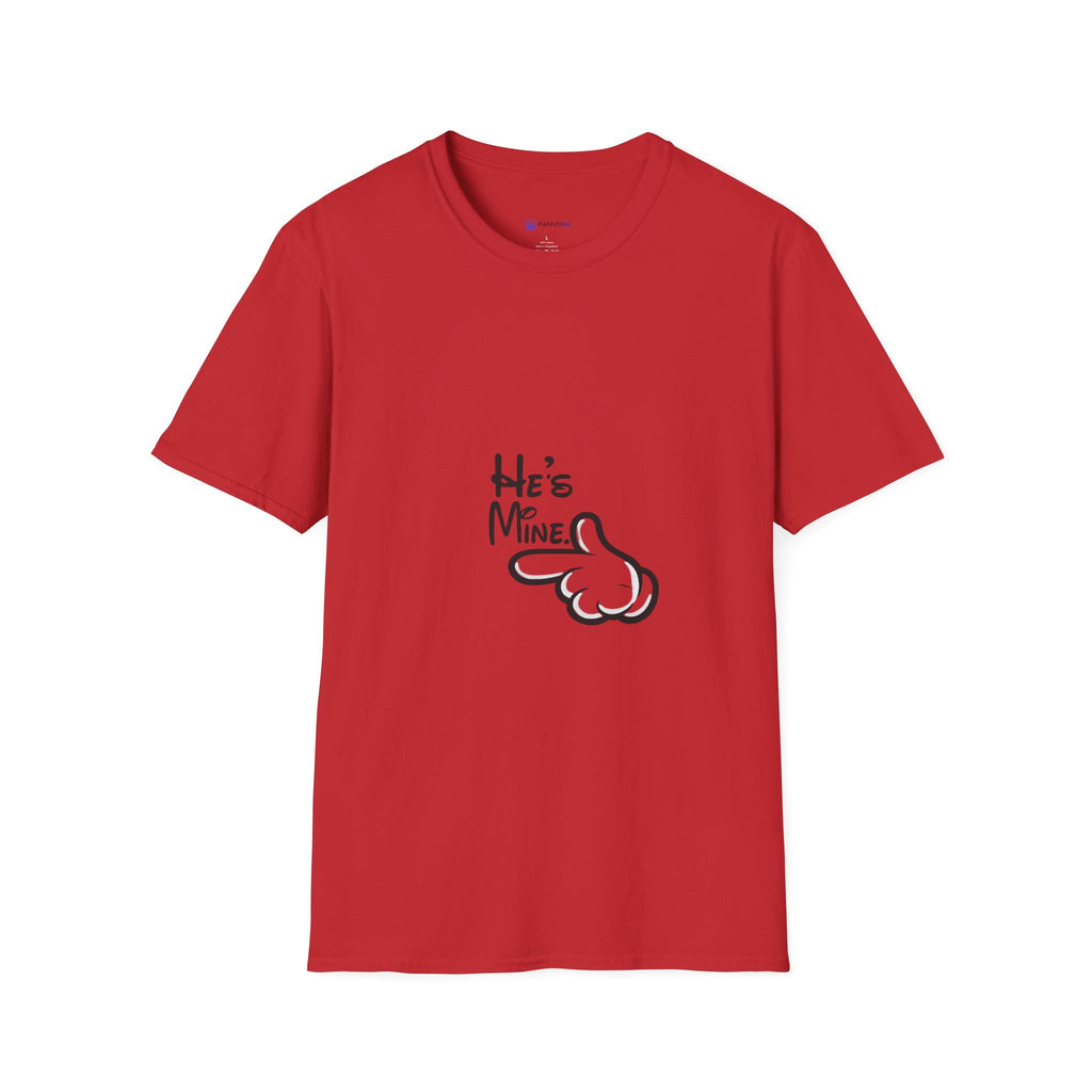 He’s Mine T-Shirt — Cute Couple Graphic Tee with Pointing Hand