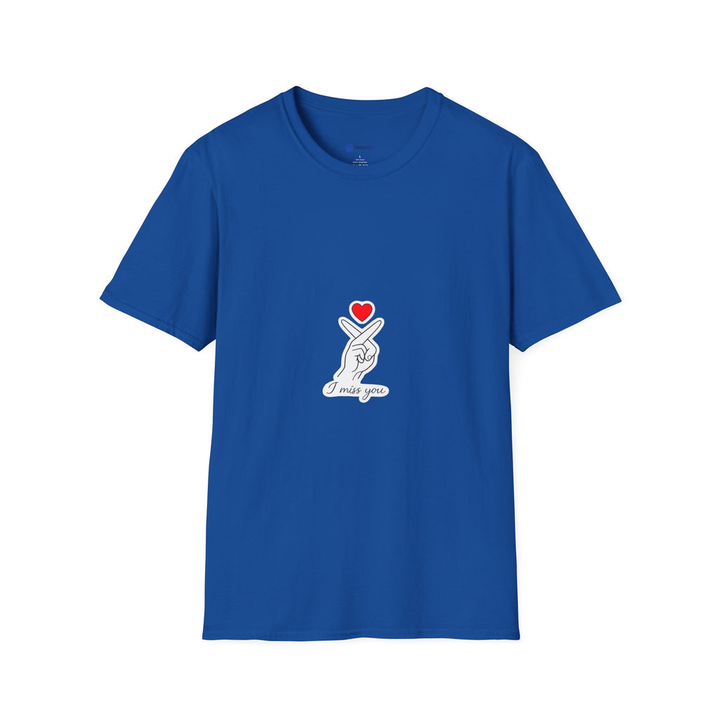 Korean Finger Heart T‑Shirt – I Miss You Minimalist Graphic Tee
