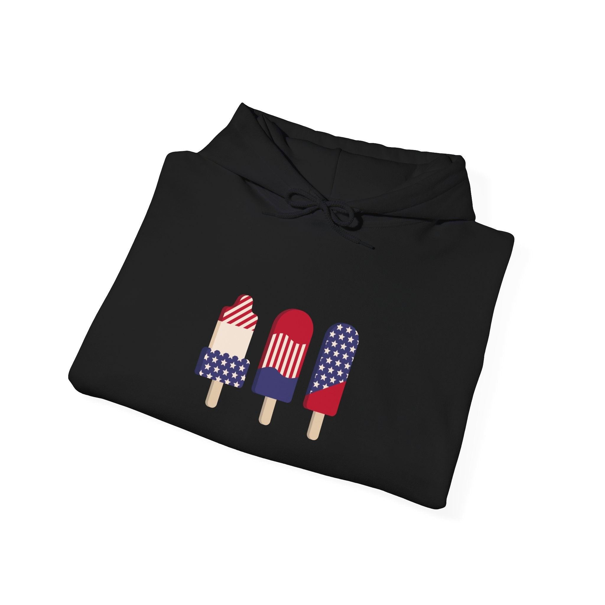 American Patriot Graphic Hoodie — Patriotic Fourth of July Sweatshirt.