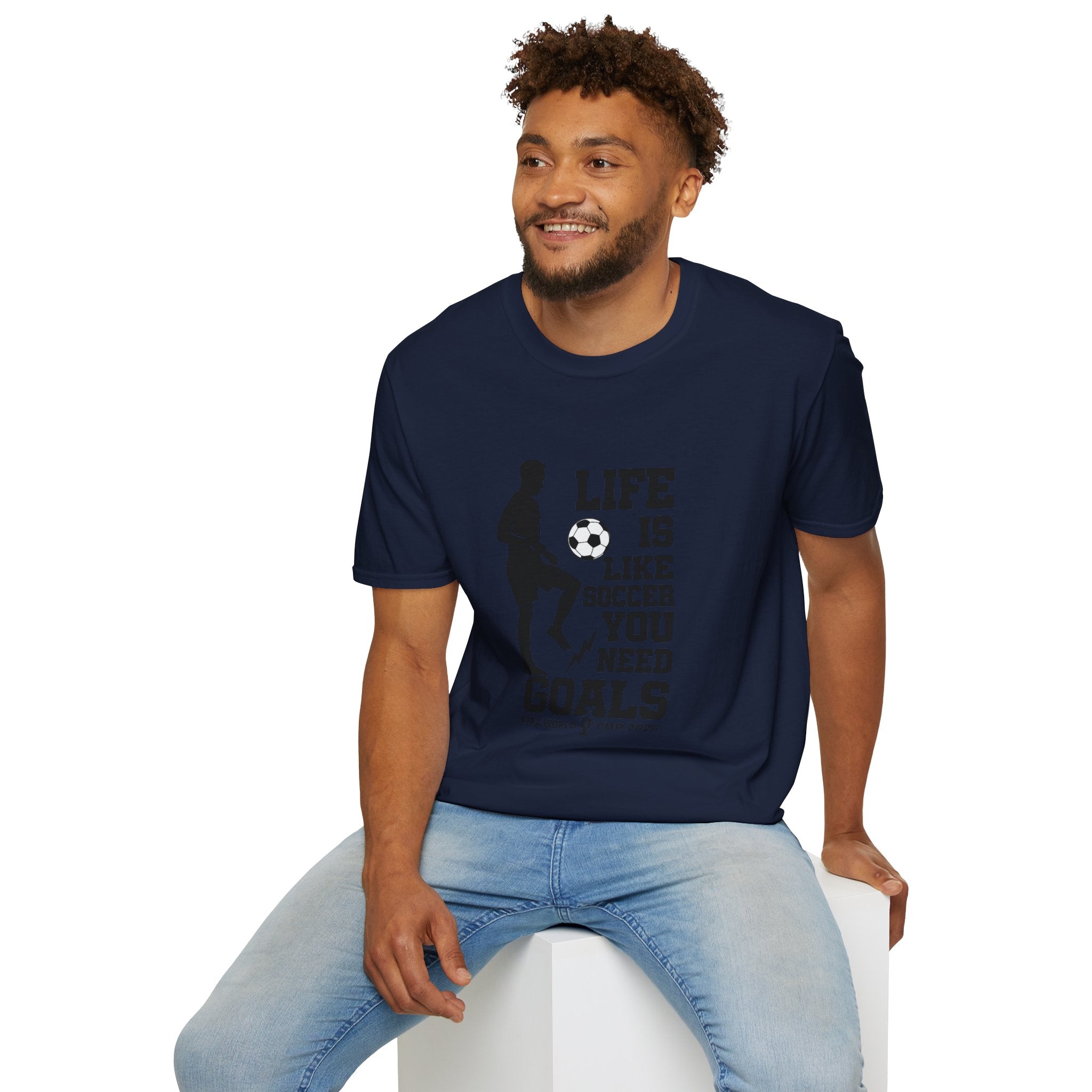 Soccer T-Shirt — "Life Is Like Soccer, You Need Goals" Athletic Tee