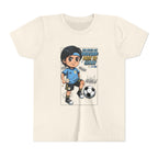 Youth Soccer Tee – Cute Cartoon Player "Ready to Score" Kids Jersey