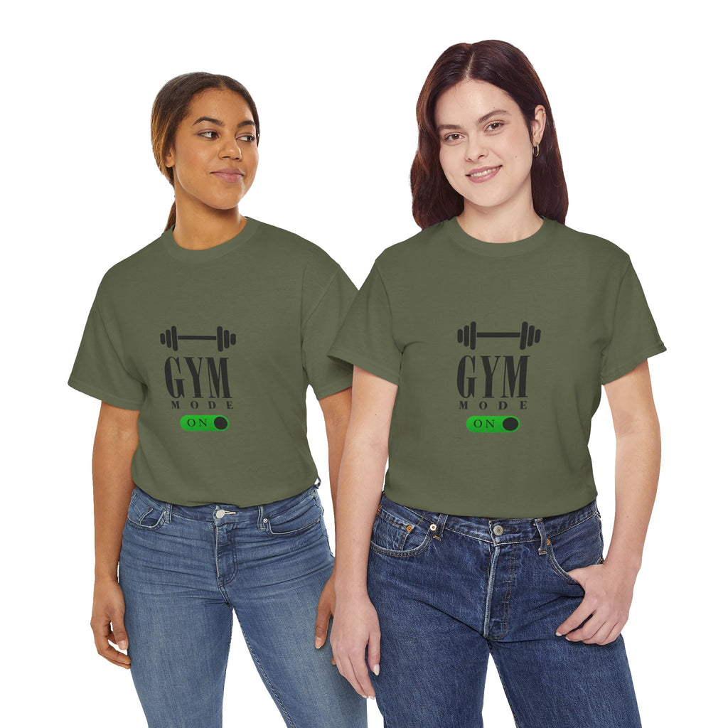 Gym Mode On T-Shirt — Workout Tee with Barbell Graphic