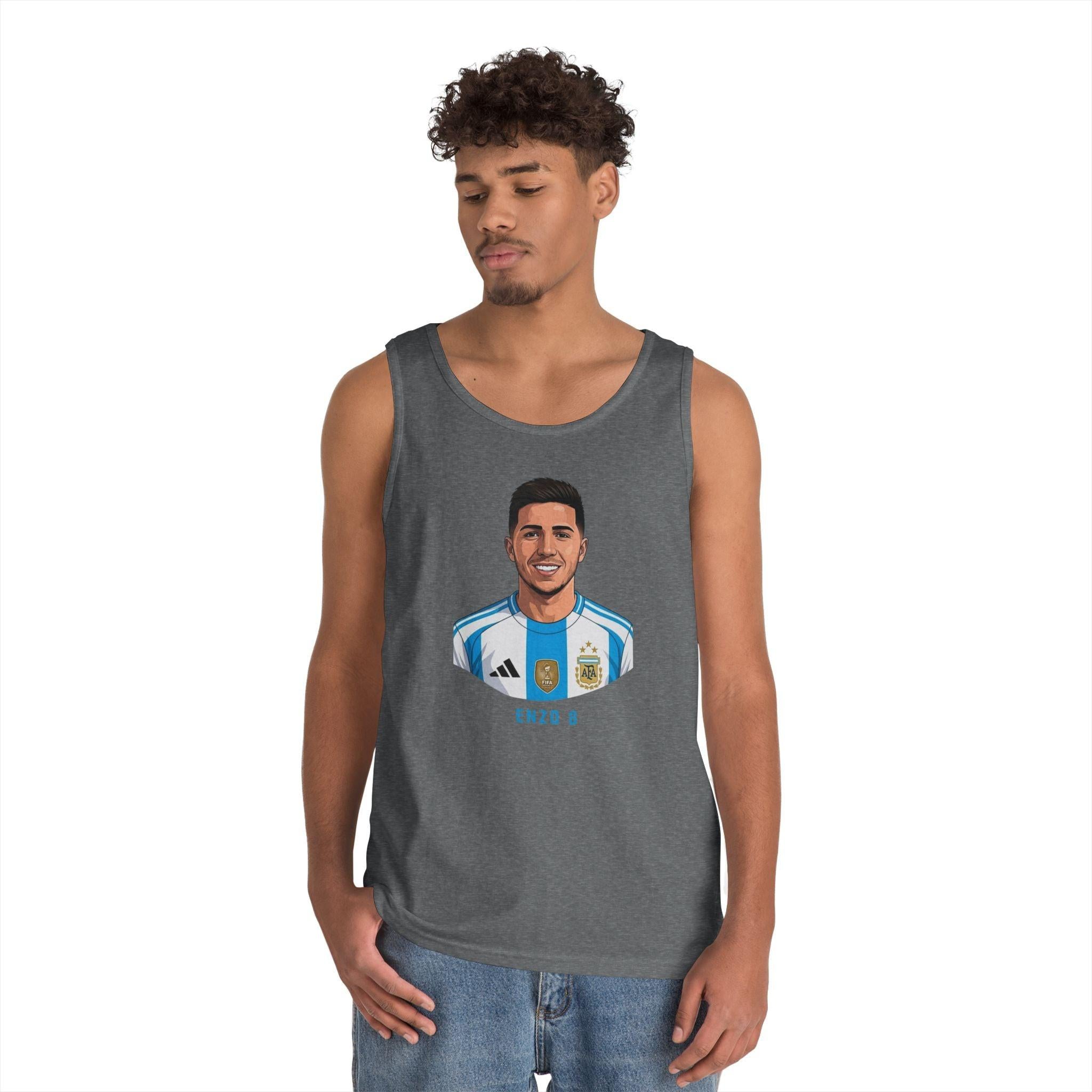 "I am Here to Stay" Argentina Soccer Star Tank Top — Jersey Portrait World Cup 2026.