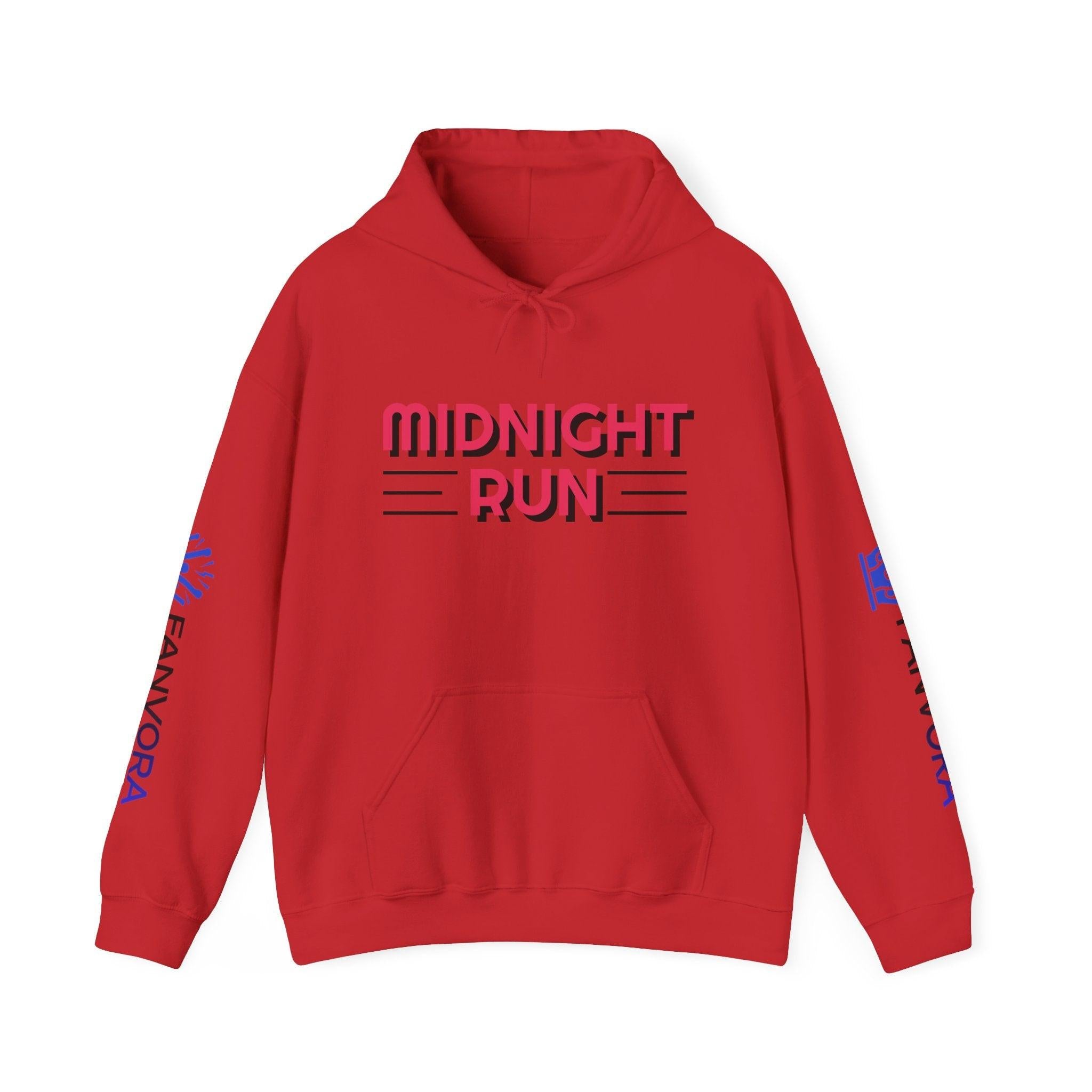 Unisex Midnight Run Hoodie — Retro Palm Beach Graphic Hooded Sweatshirt.