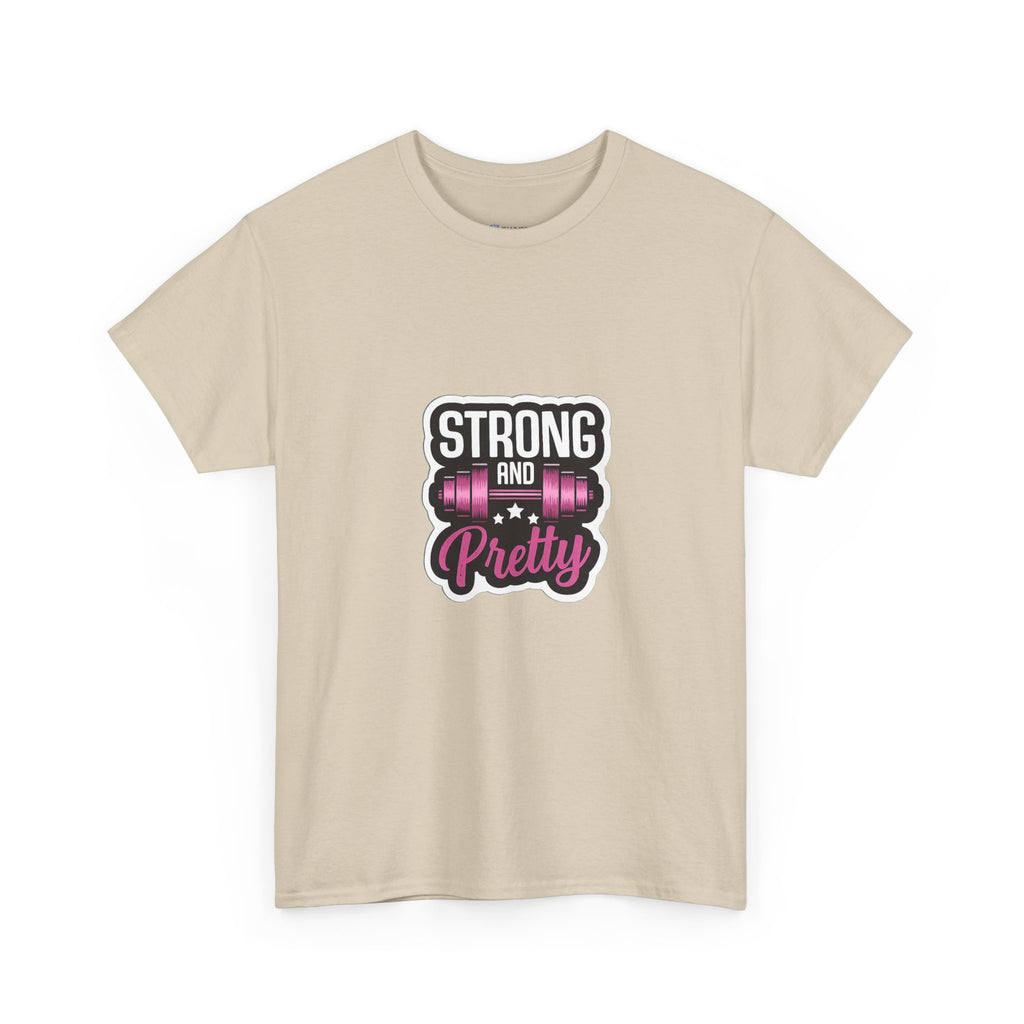 Strong and Pretty Tee — 'Strong and Pretty' Fitness Graphic T-Shirt