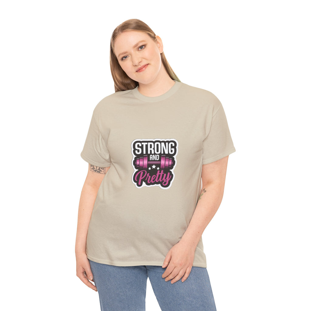 Strong and Pretty Tee — 'Strong and Pretty' Fitness Graphic T-Shirt