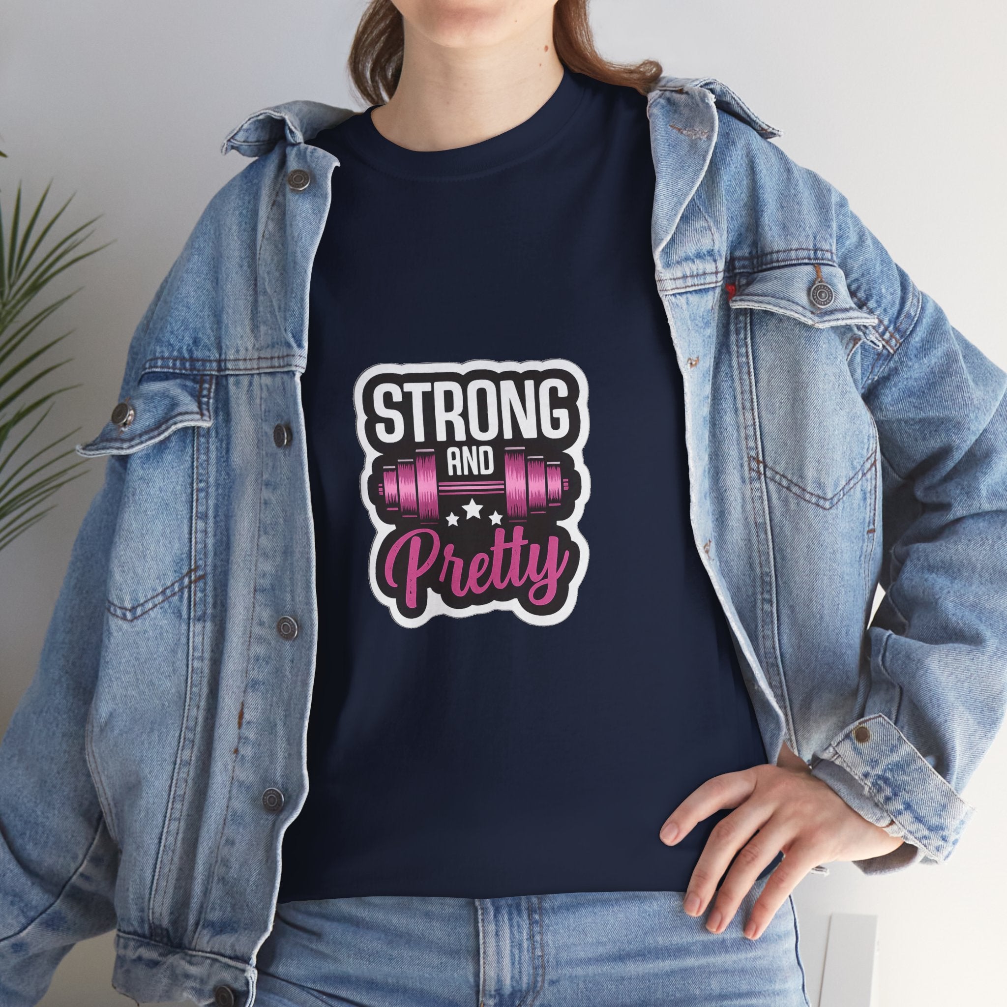 Strong and Pretty Tee — 'Strong and Pretty' Fitness Graphic T-Shirt