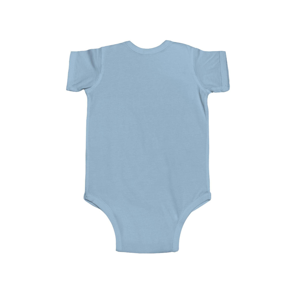 Too Cute to Care Unicorn Baby Bodysuit — Infant Onesie with Playful Pink Graphic.