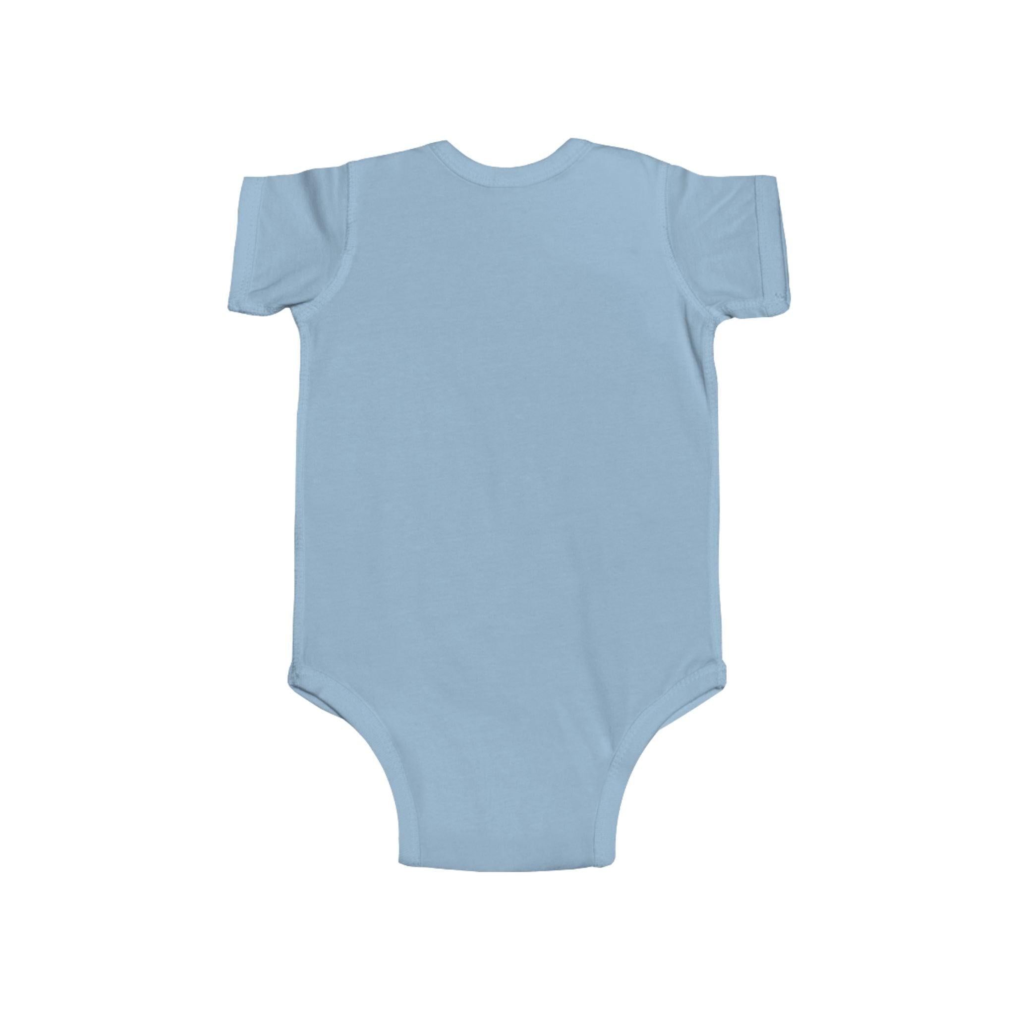 Too Cute to Care Unicorn Baby Bodysuit — Infant Onesie with Playful Pink Graphic.