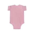Too Cute to Care Unicorn Baby Bodysuit — Infant Onesie with Playful Pink Graphic.